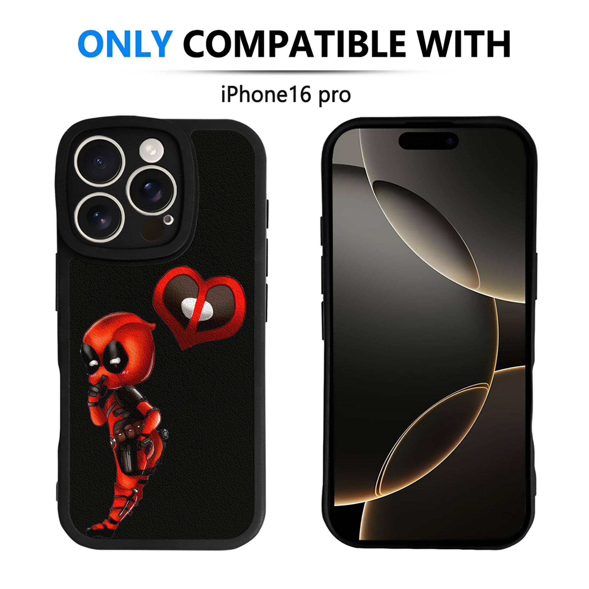 （画像用） Deadpool デッドプール 【iPhone 16シリーズ対応】シリコンスマホケース（レザー調） 材質：シリコン